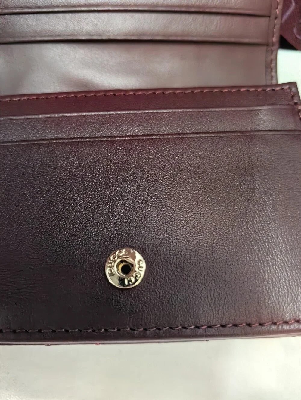 Gucci Marmont Quilted Leather Card Case Wallet in Burgundy